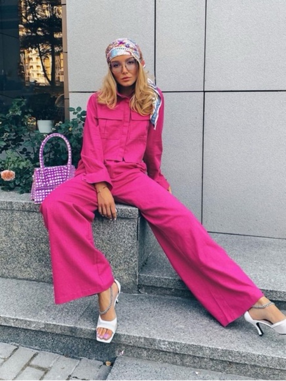 NWOT Zara Bright Pink High-Waist Wide Leg Trousers - Sz Small